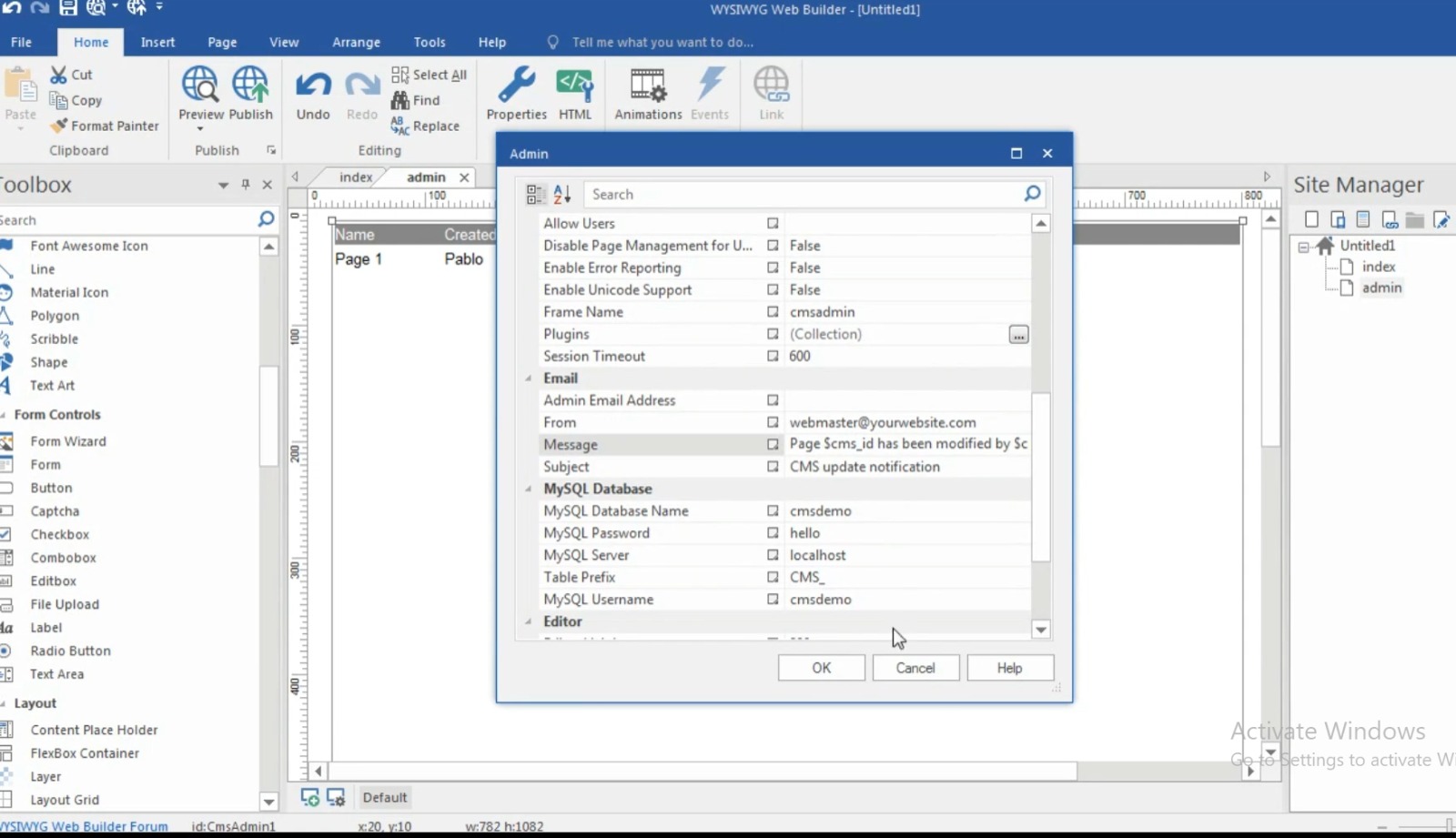 WYSIWYG Web Builder 20