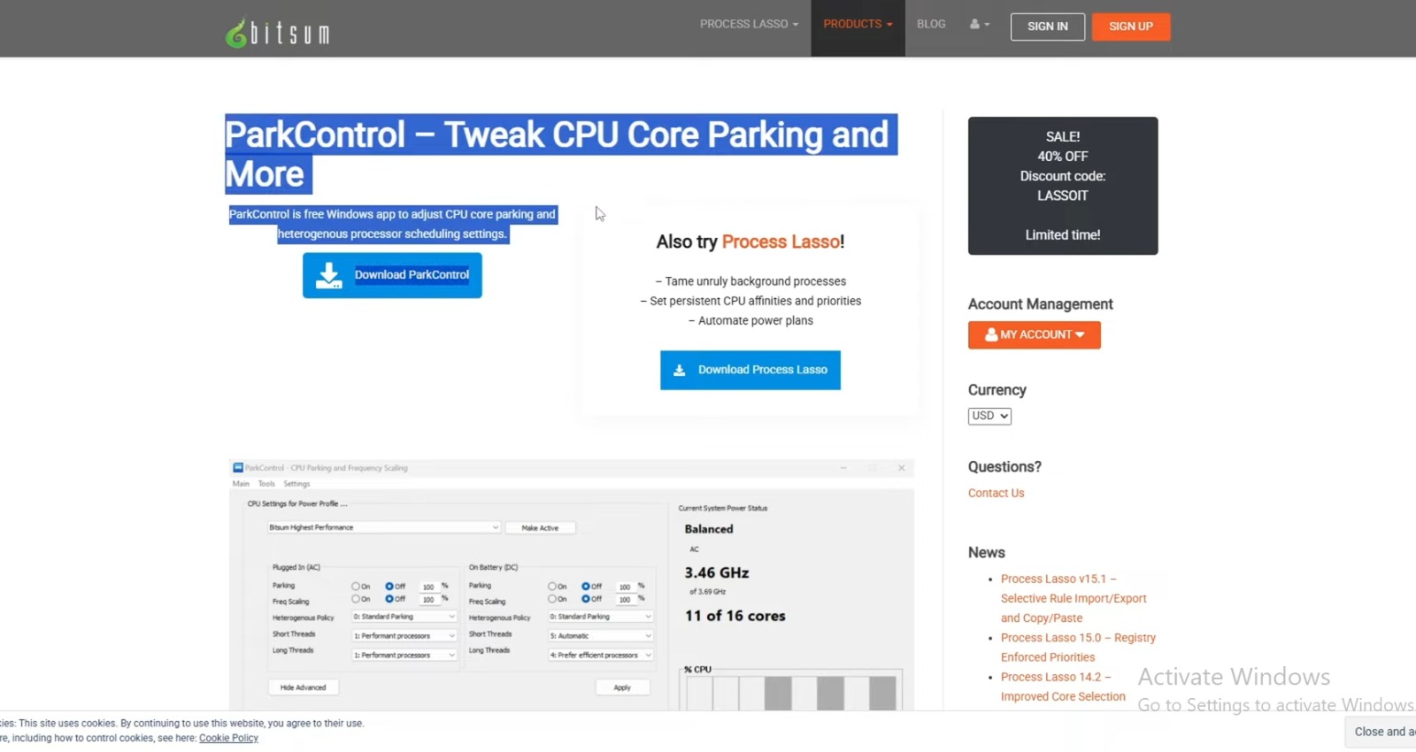 Bitsum ParkControl Pro 5